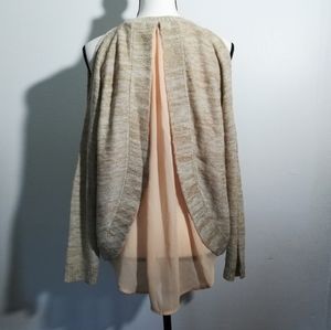 She +Sky Lagenlook Cold Shoulder Sweater